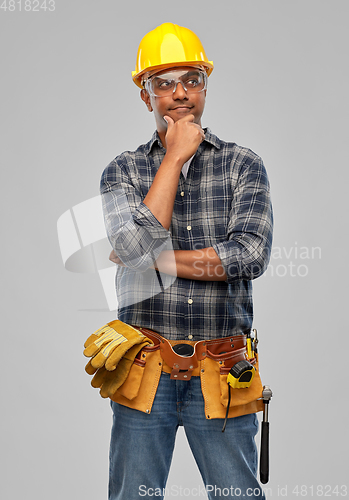 Image of happy indian worker or builder with crossed arms