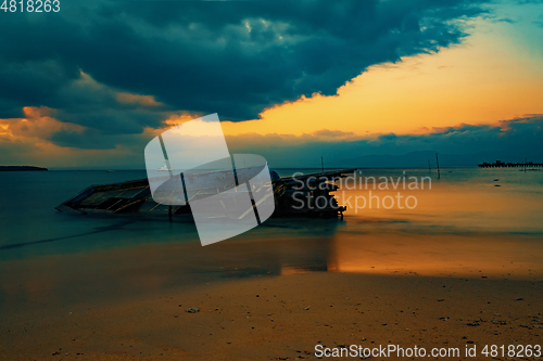 Image of Nusa penida, Bali sea sunset