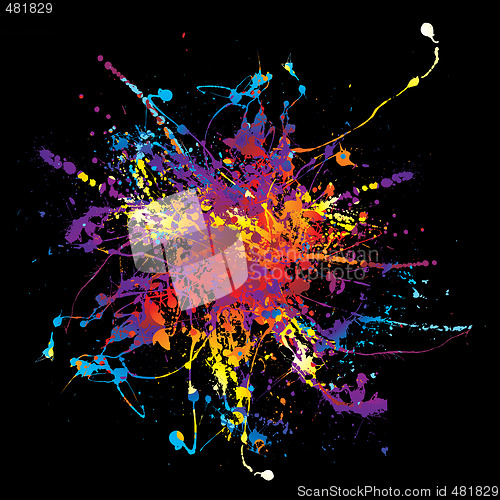 Image of paint splat rainbow black