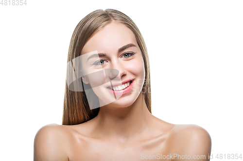 Image of beautiful happy girl isolated on white