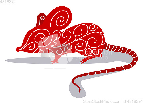 Image of Cartoon chinese mouse vector illustartion on white background