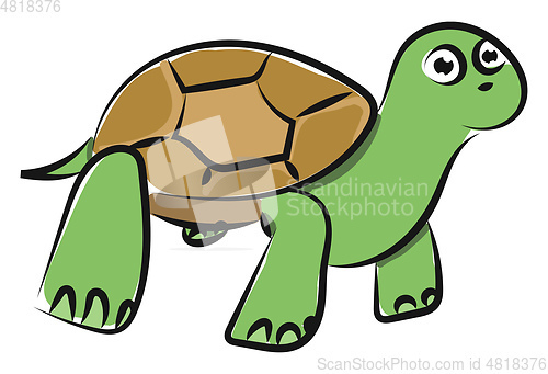 Image of Emoji of a green tortoise vector or color illustration