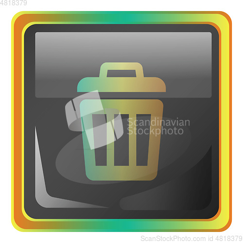 Image of Deleted files grey square vector icon illustration with yellow a