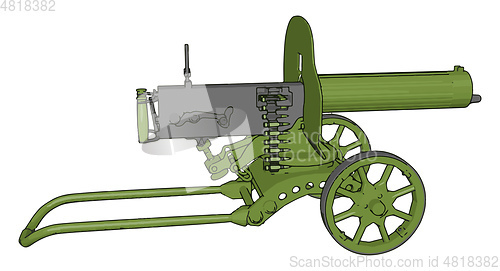 Image of 3D vector illustration on white background  of a green  military