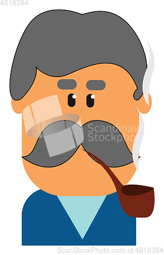 Image of Clipart of an old man set on isolated white background vector or