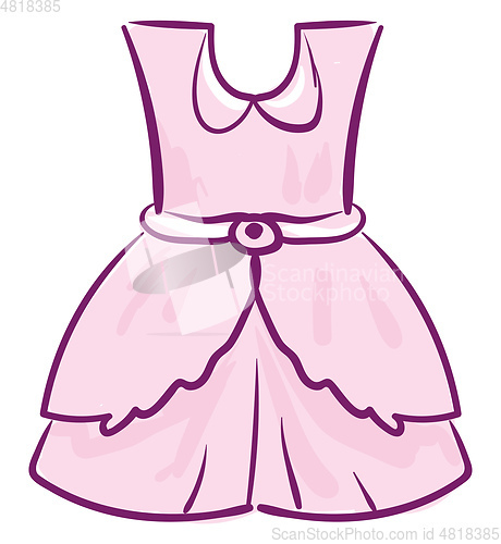Image of A showcase pink-colored frock for girl children vector or color 