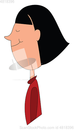 Image of Clipart of a skinny girl in her red blouse looks pretty vector o
