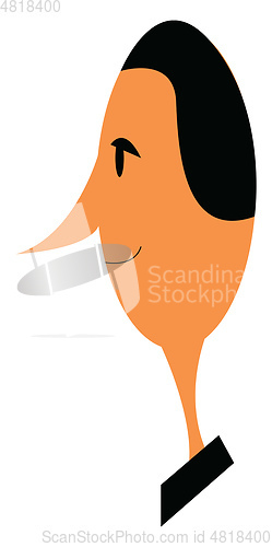 Image of A man with pointy nose vector or color illustration