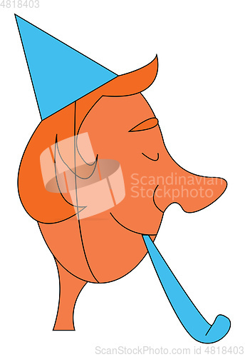 Image of Cartoon birthday boy vector illustartion on white background