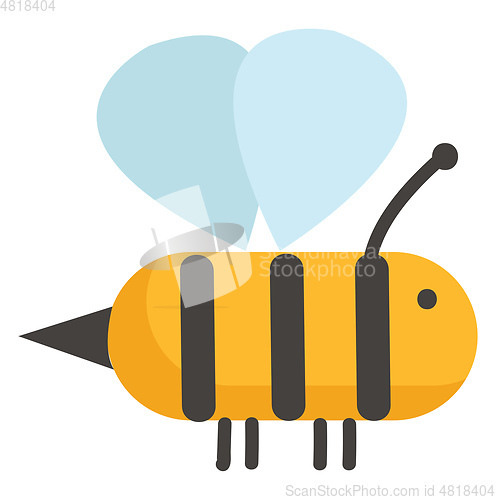 Image of Simple sketch of a bee color vector on white background