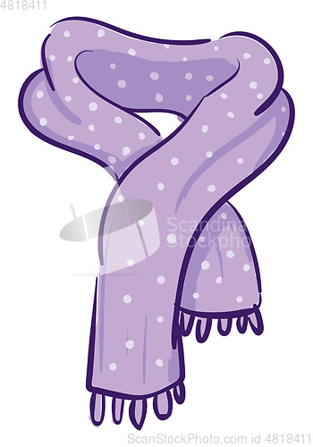 Image of Clipart of a purple scarf with white polka design vector or colo