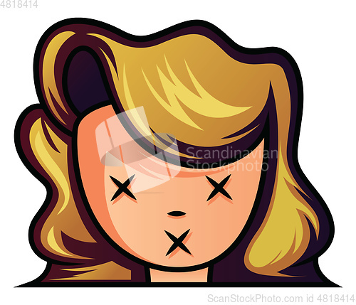 Image of Doll as a gaming logo illustration vector on white background 