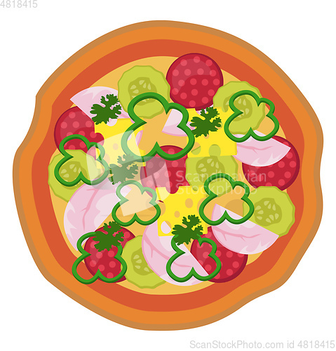 Image of Colorful salami pizzaPrint