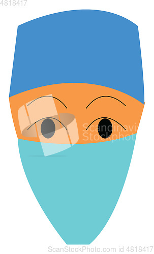 Image of Doctor wearing a mask vector or color illustration