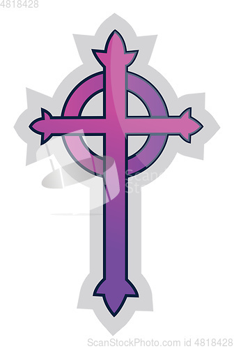 Image of Purple Presbyterian Cross vector illustration on a white backgro