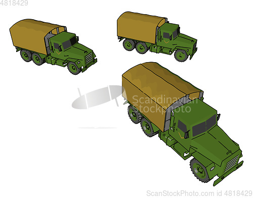 Image of Army vehicle vector or color illustration