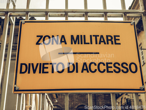 Image of Vintage looking Militare zone