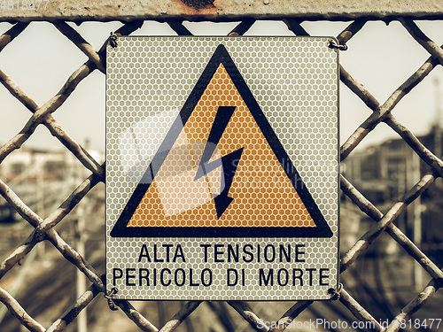 Image of Vintage looking Electric shock sign