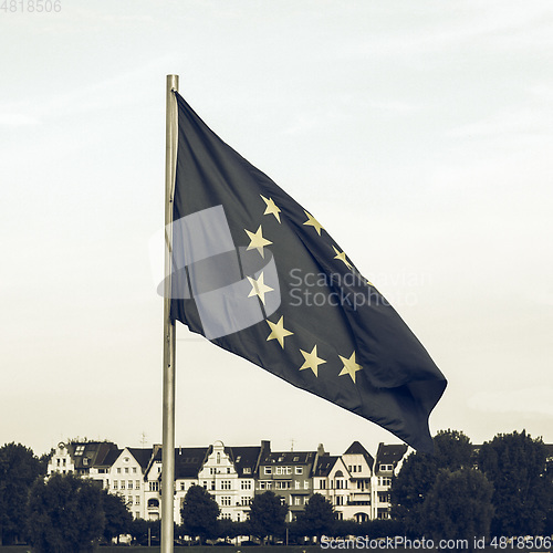 Image of Vintage looking Flag of Europe