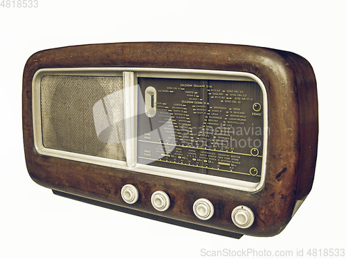 Image of Vintage looking Old AM radio tuner