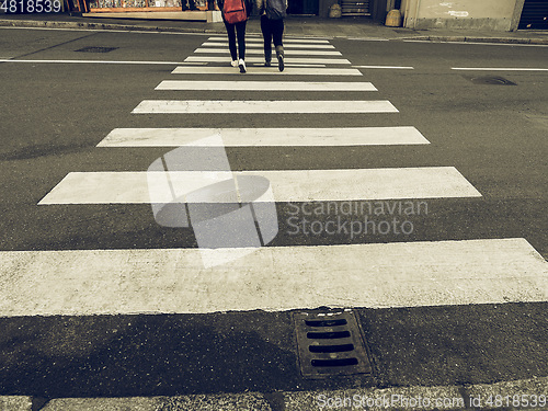 Image of Vintage looking Zebra crossing sign