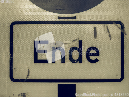 Image of Vintage looking Ende sign in Berlin