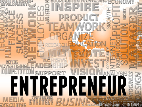 Image of Entrepreneur Words Means Business Person And Enterprise