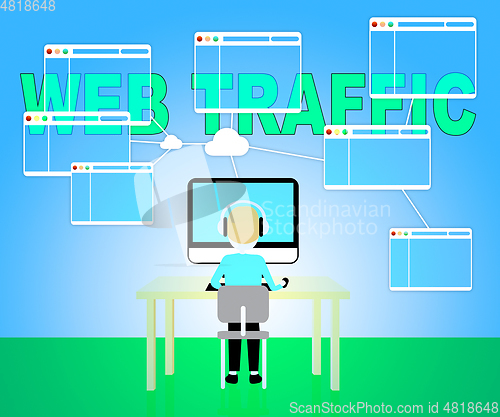 Image of Web Traffic Indicates Seo Optimization 3d Illustration