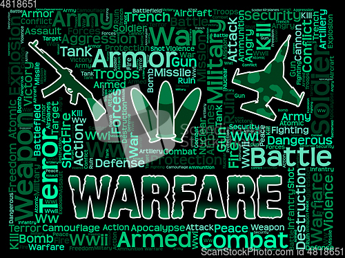 Image of Warfare Words Indicates Military Action And Hostilities