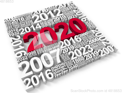 Image of Two Thousand Twenty Shows New Year 2020 3d Rendering