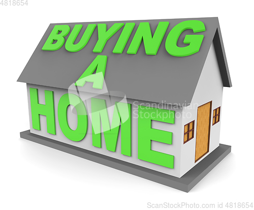 Image of Buying A Home Shows House Purchases 3d Rendering