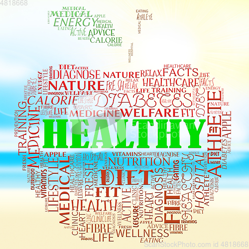 Image of Healthy Apple Shows Fitness Healthcare And Wellness