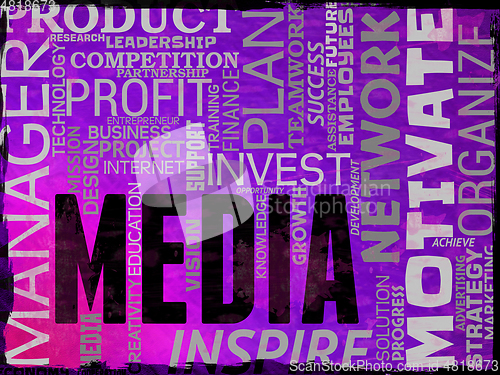 Image of Media Words Shows Tv Radio And Newspapers