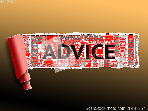 Image of Advice Word Shows Assistance Support 3d Illustration