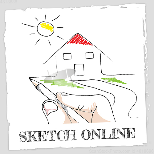 Image of Sketch Online Represents Design Creative And Drawing