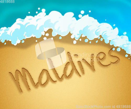 Image of Maldives Holiday Shows Tropical Vacation 3d Illustration
