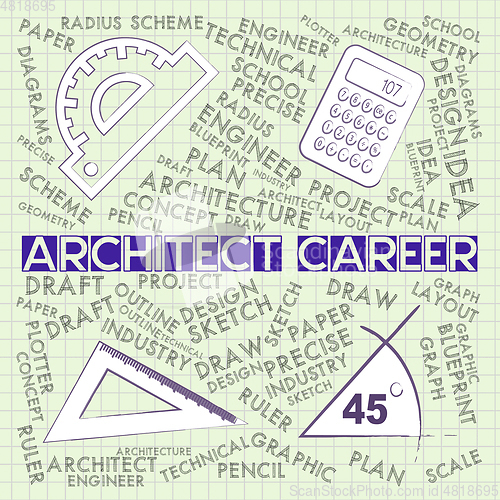 Image of Architect Career Shows Architecture Design 3d Illustration