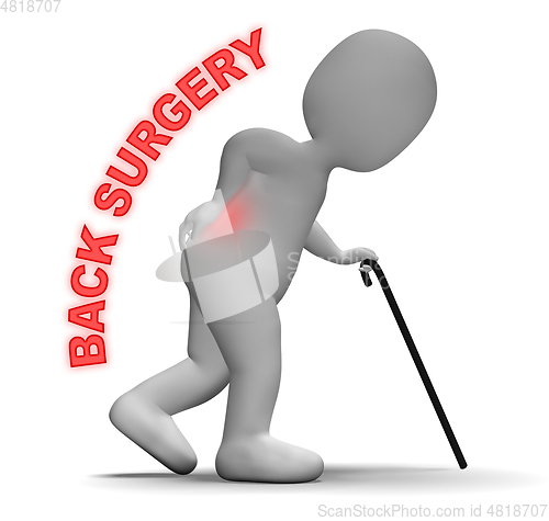 Image of Back Surgery Represents Operating On Spine 3d Rendering