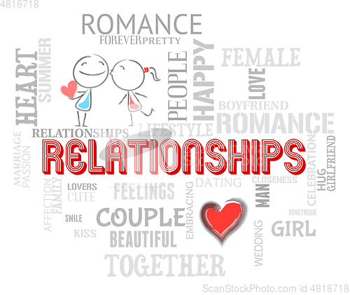 Image of Relationships Word Shows Devotion Friendship And Love