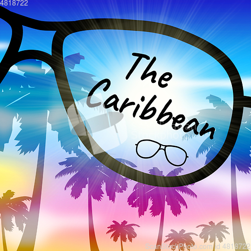 Image of Caribbean Holiday Shows Tropical Vacation And Break