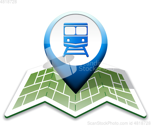 Image of Train Map Indicates Intercity Journey 3d Illustration