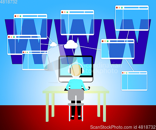 Image of Www Website Shows Online Searching 3d Illustration