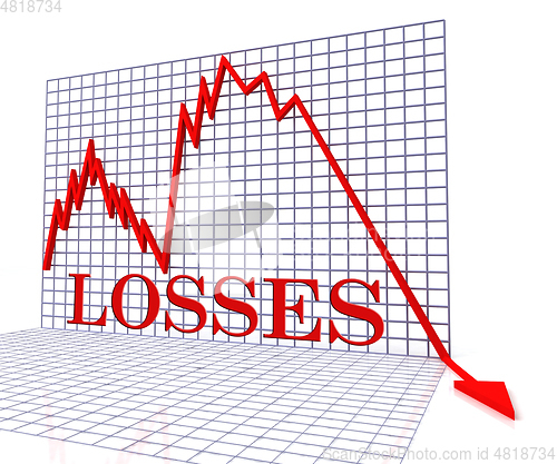 Image of Losses Graph Represents Crisis Diagram 3d Rendering