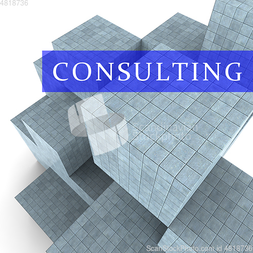 Image of Consulting Words Represent Seek Advice 3d Rendering