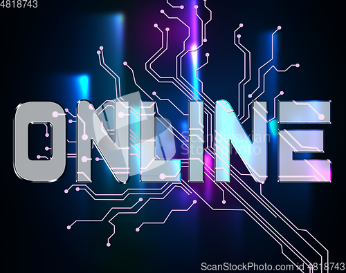 Image of Online Word Represents Website Connection And Internet