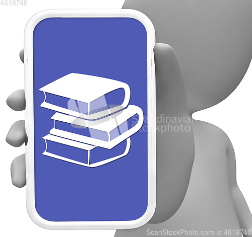 Image of Books Online Represents Internet Schooling 3d Rendering