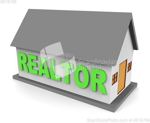 Image of Realtor House Shows Estate Agents 3d Rendering