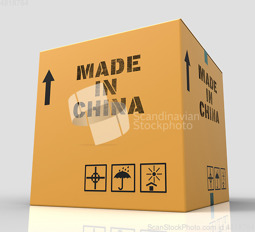 Image of Made In China Indicates Goods And 3d Rendering