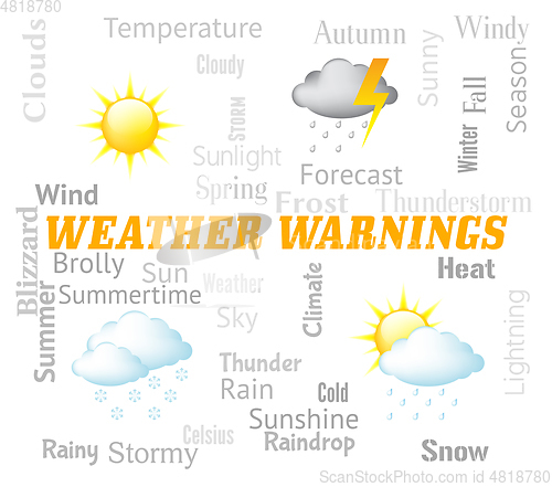 Image of Weather Warnings Shows Meteorological Conditions And Caution