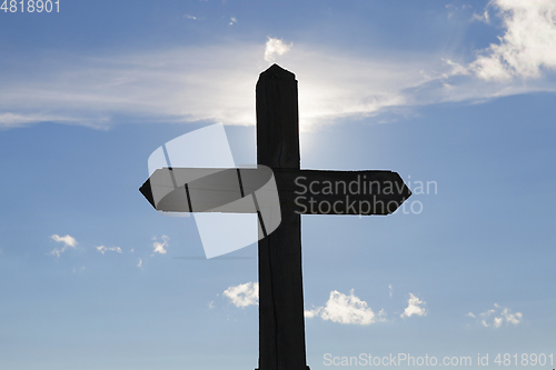 Image of wooden cross, close-up